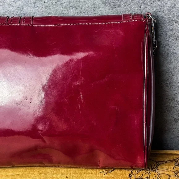 Red Patent Leather Clutch with Chain Strap, White House Black Market - Picture 6 of 8